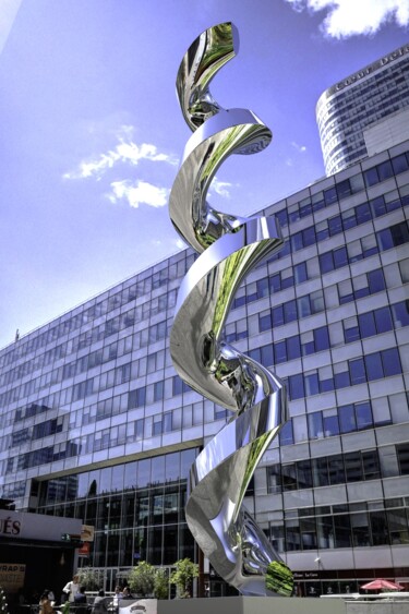 Skulptur mit dem Titel "Continuum#3" von Daniel Kei Wo, Original-Kunstwerk, Edelstahl