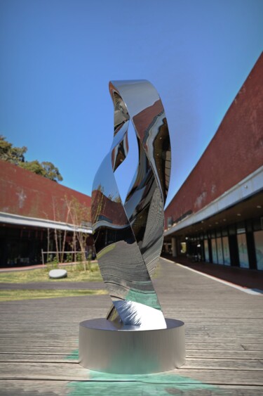 Sculpture titled "Resonant Forms#1" by Daniel Kei Wo, Original Artwork, Stainless Steel
