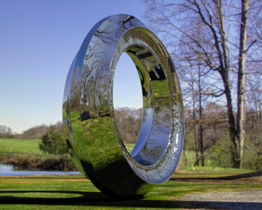 Sculpture titled "Odyssey#4" by Daniel Kei Wo, Original Artwork, Stainless Steel