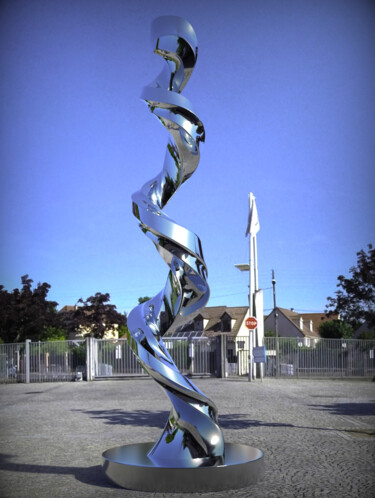 Sculptuur getiteld "Continuum#8" door Daniel Kei Wo, Origineel Kunstwerk, Roestvrij Staal