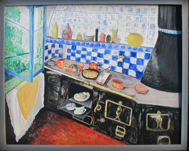 Painting titled "Coin de cuisine" by Daniel Kelder, Original Artwork, Oil