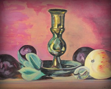 Painting titled "Nature morte au bou…" by Daniel Kelder, Original Artwork, Oil