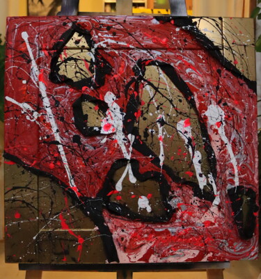 Картина под названием "Scars" - Daniel Knopfhart, Подлинное произведение искусства, Акрил Установлен на Деревянная панель