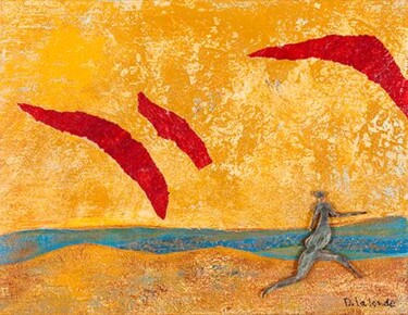 Peinture intitulée "Les cerfs volants d…" par Daniel Lalonde, Œuvre d'art originale