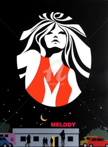Malerei mit dem Titel "Melody (MELOgraphie…" von Daniel Le Page (Dan Ar Pach), Original-Kunstwerk, Acryl Auf Keilrahmen aus…