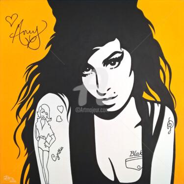 Painting titled "Amy Winehouse (STAR…" by Daniel Le Page (Dan Ar Pach), Original Artwork, Acrylic Mounted on Wood Stretcher…