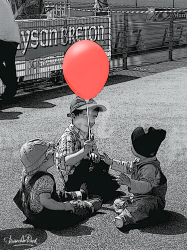 Arte digital titulada "Ballon rouge" por Daniel Le Page (Dan Ar Pach), Obra de arte original