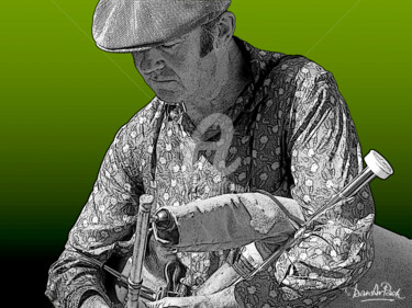 Digital Arts titled "Uilleann-piper" by Daniel Le Page (Dan Ar Pach), Original Artwork