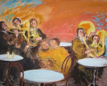 Peinture intitulée "Le jazz band" par Daniel Lebier, Œuvre d'art originale