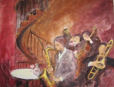 Peinture intitulée "Le saxophone" par Daniel Lebier, Œuvre d'art originale
