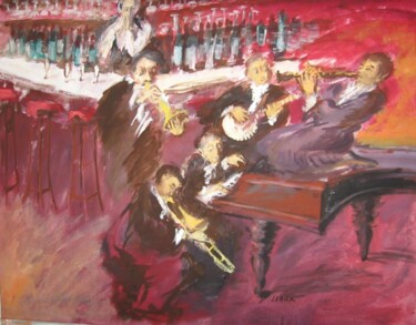 Peinture intitulée "Piano bar" par Daniel Lebier, Œuvre d'art originale