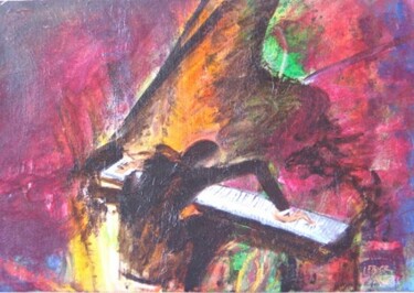 Peinture intitulée "Le petit pianiste" par Daniel Lebier, Œuvre d'art originale