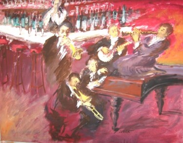 Peinture intitulée "Piano-bar" par Daniel Lebier, Œuvre d'art originale