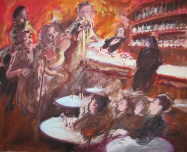 Peinture intitulée "La Chanteuse de jazz" par Daniel Lebier, Œuvre d'art originale