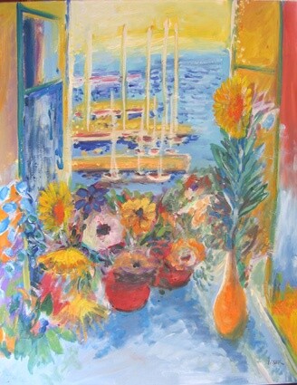 Painting titled "Les tournesols" by Daniel Lebier, Original Artwork