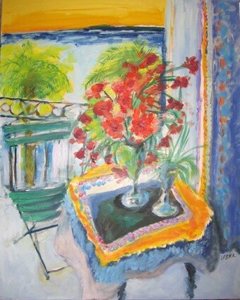 Painting titled "La chaise de jardin" by Daniel Lebier, Original Artwork