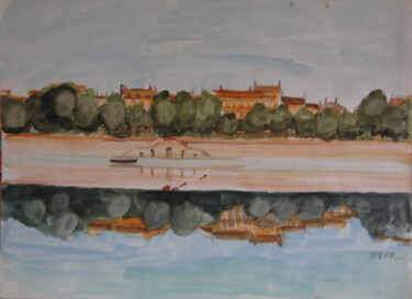 Painting titled "Quais à Toulouse" by Daniel Lebier, Original Artwork