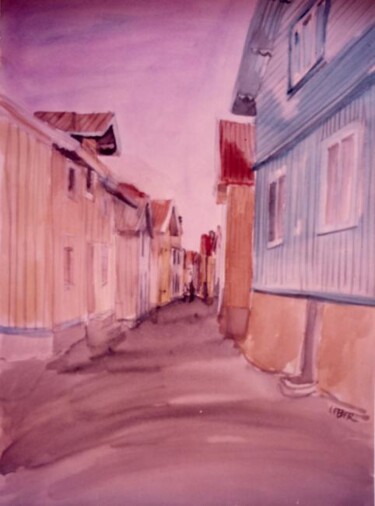 Peinture intitulée "Suède, Gamla stan" par Daniel Lebier, Œuvre d'art originale