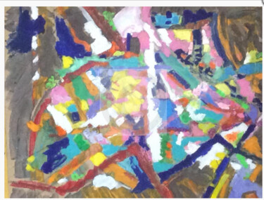 Schilderij getiteld "kollageux" door Aal, Origineel Kunstwerk, Was Gemonteerd op Karton
