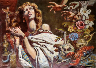 Malarstwo zatytułowany „Mary Magdalene” autorstwa Daniel Litvinov, Oryginalna praca, Olej