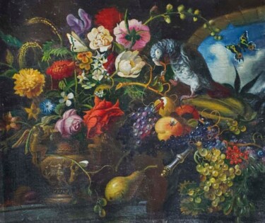 Pintura intitulada "Still life with a p…" por Daniel Litvinov, Obras de arte originais, Óleo