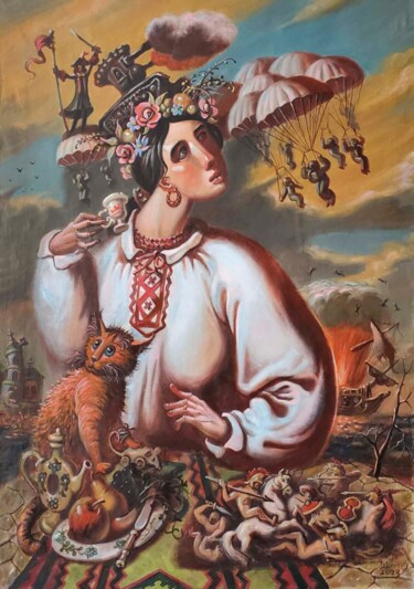 Painting titled "Morning in Ukraine" by Daniel Litvinov, Original Artwork, Oil