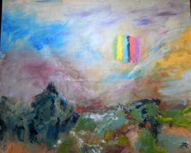 Картина под названием "Lever de soleil sur…" - Daniel Mangin, Подлинное произведение искусства, Масло Установлен на Деревянн…