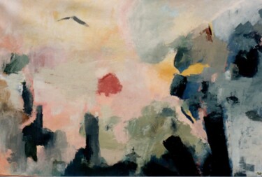 Peinture intitulée "Lever de soleil sur…" par Daniel Mangin, Œuvre d'art originale, Huile Monté sur Châssis en bois