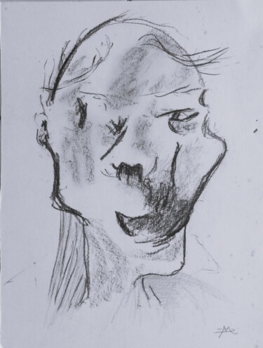 Dibujo titulada "Le sourire du lépre…" por Daniel Mangin, Obra de arte original, Conté