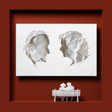 Sculpture intitulée "NOUS VIEILLIRONS EN…" par Daniel Mar, Œuvre d'art originale, Papier Monté sur Autre panneau rigide