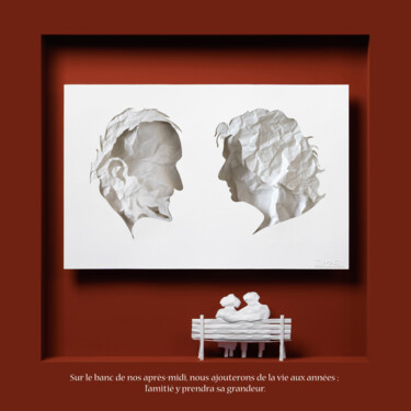 Sculpture titled "NOUS VIEILLIRONS EN…" by Daniel Mar, Original Artwork, Paper Mounted on Other rigid panel