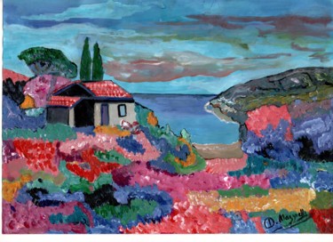 Malarstwo zatytułowany „casa-en-la-playa.jpg” autorstwa Daniel Mazzochi, Oryginalna praca