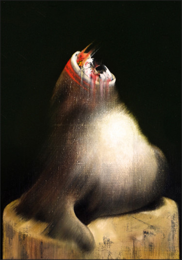 Ζωγραφική με τίτλο "tu as mis du sang p…" από Daniel Moline, Αυθεντικά έργα τέχνης, Λάδι