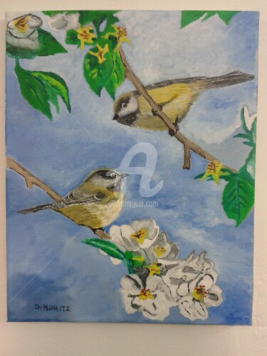 Pittura intitolato "oiseaux" da Daniel Moritz, Opera d'arte originale, Olio