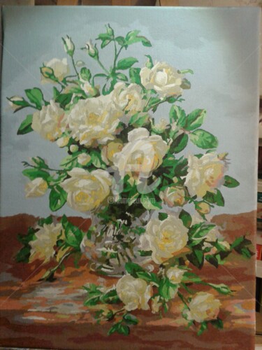 Painting titled "Bouquet de fleurs" by Daniel Moritz, Original Artwork, Acrylic