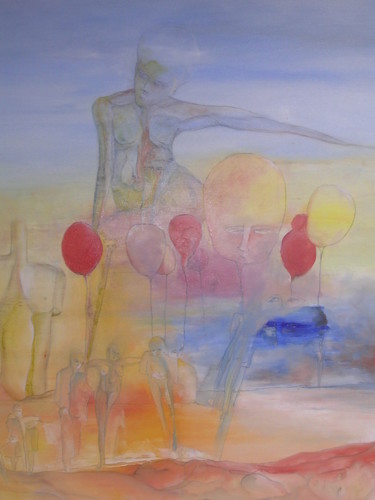 Peinture intitulée "les ballons" par Daniel Palumbo, Œuvre d'art originale