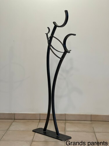 Skulptur mit dem Titel "Grands-parents" von Daniel Perreu, Original-Kunstwerk, Metalle