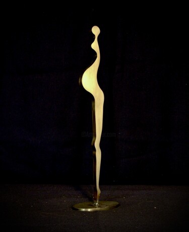 Sculpture titled "L'attente" by Daniel Perreu, Original Artwork, Stainless Steel