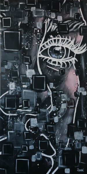 Картина под названием "Lejanía" - Daniel Portales, Подлинное произведение искусства, Акрил Установлен на Деревянная рама для…