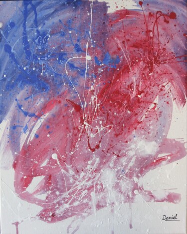Peinture intitulée "Rojo-azul 1" par Daniel Portales, Œuvre d'art originale, Acrylique
