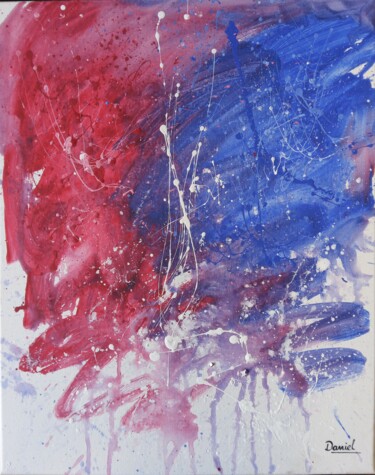 Peinture intitulée "Rojo-azul 2" par Daniel Portales, Œuvre d'art originale, Acrylique