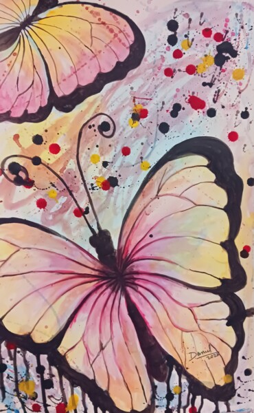 Pittura intitolato "Mariposas" da Daniel Portales, Opera d'arte originale, Acrilico