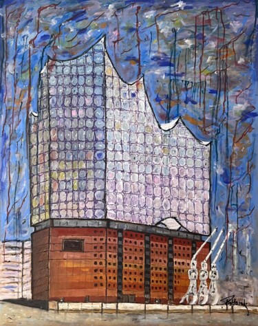 Pintura intitulada "Elbphilharmonie Ham…" por Daniel Pultorak, Obras de arte originais, Óleo