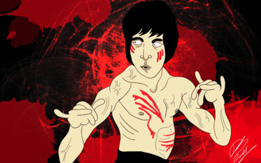 Arts numériques intitulée "Bruce Lee" par Daniel Sergio, Œuvre d'art originale, Peinture numérique