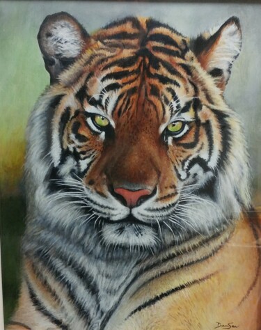 Painting titled "Le Tigre" by Daniel Servant, Original Artwork, Acrylic