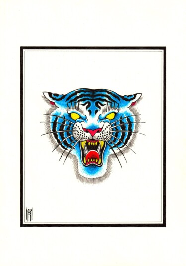 Drawing titled "Ghost Tiger2" by Daniel Ströfer, Original Artwork, Marker