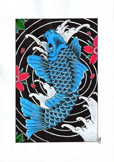 Drawing titled "Coi fish" by Daniel Ströfer, Original Artwork, Marker