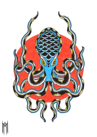 Drawing titled "Tentacles of Chaos" by Daniel Ströfer, Original Artwork, Marker