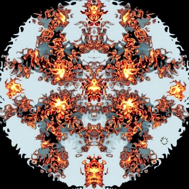 FRACTALE LUMINEUSE 2 Arts numériques intitulée "FRACTALE LUMINEUSE 2" par Daniel Toublanc, Œuvre d'art originale, Travail numérique 2D