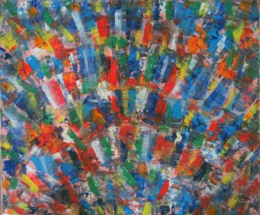Peinture intitulée "EXPLOSION IN THE SKY" par Daniel Toublanc, Œuvre d'art originale, Huile